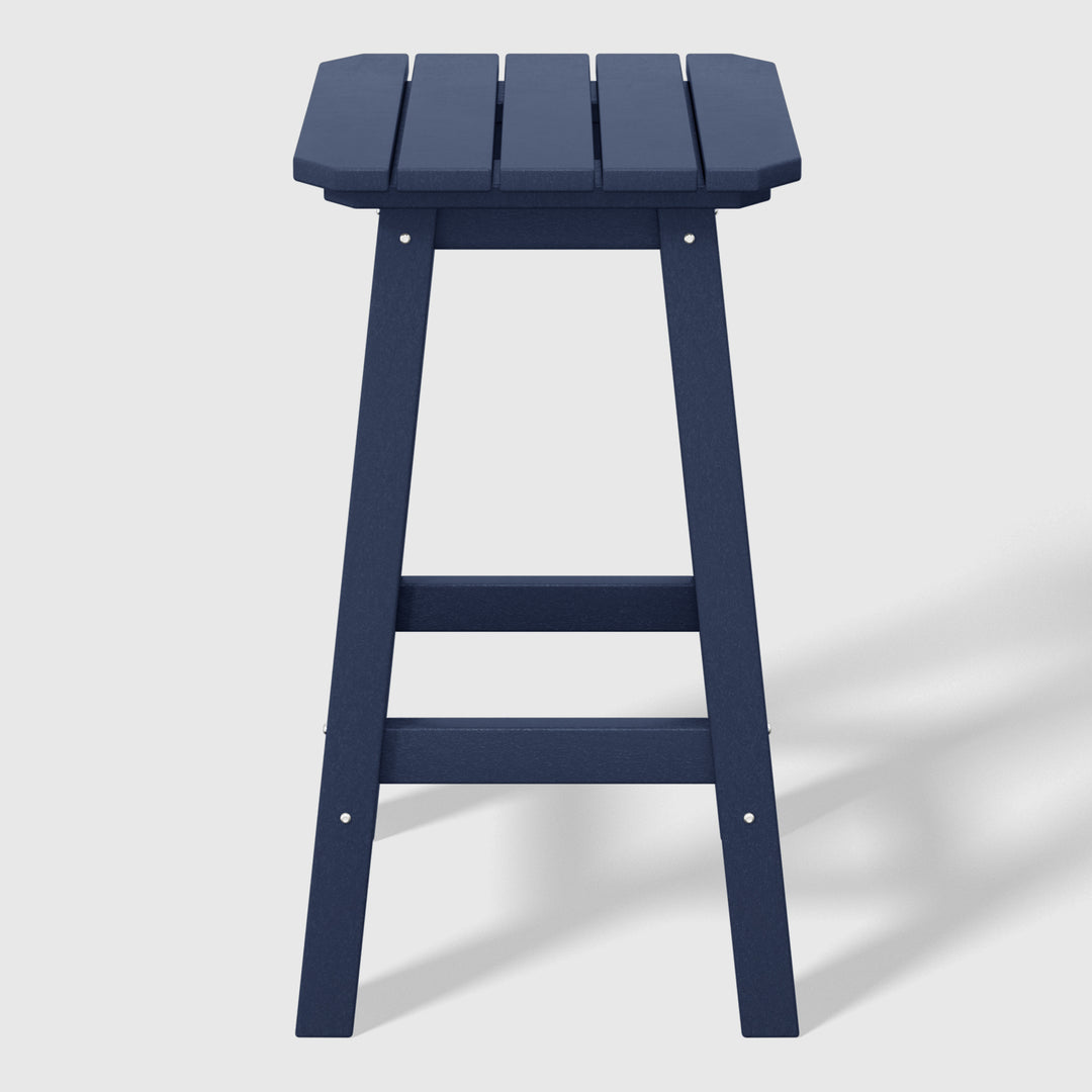 Malibu 24" HDPE Outdoor Patio Counter High Backless Square Bar Stool