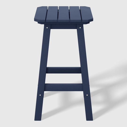 Malibu 24" HDPE Outdoor Patio Counter High Backless Square Bar Stool