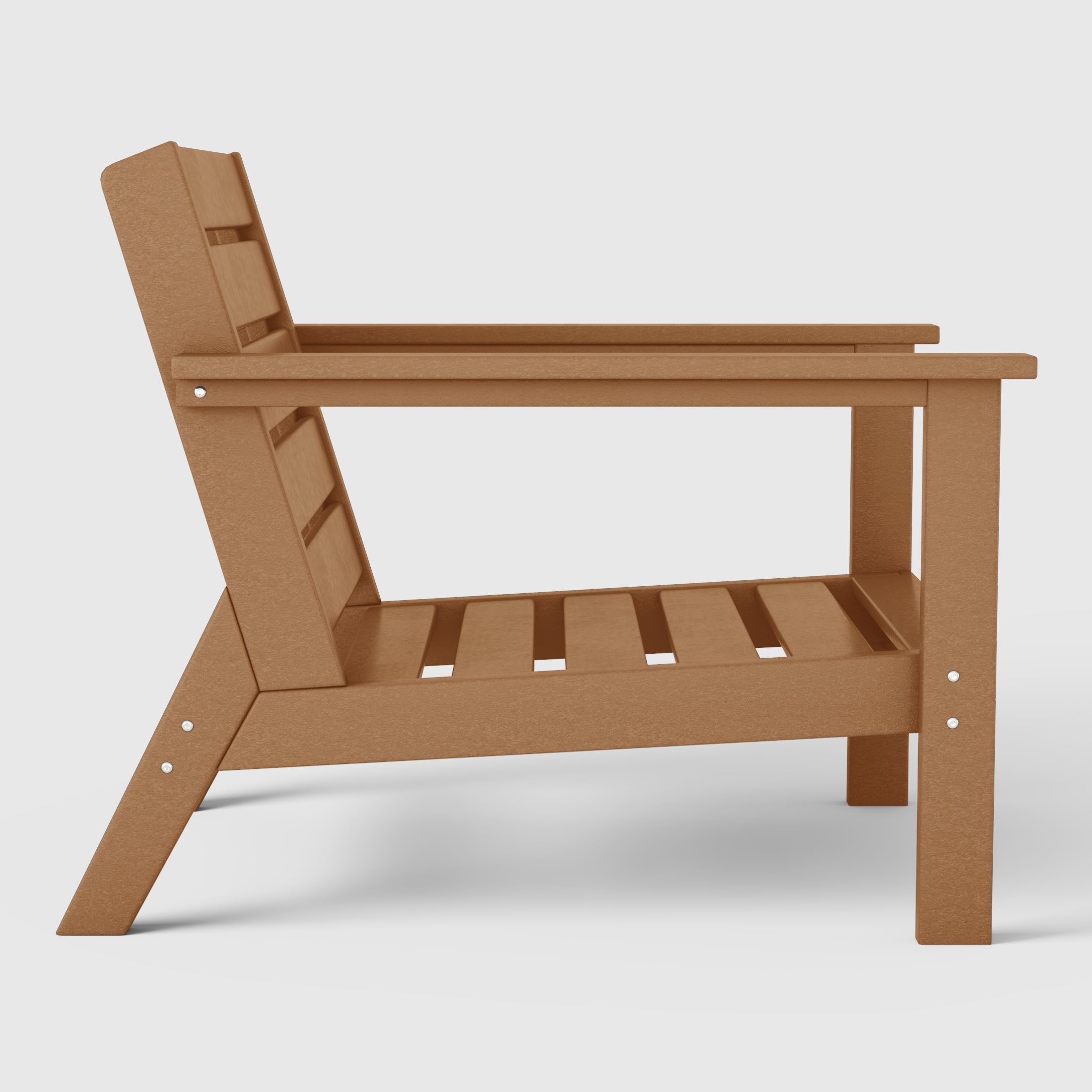 Avalon Outdoor Modern HDPE Patio Club Chair with Deep Seat Cushions