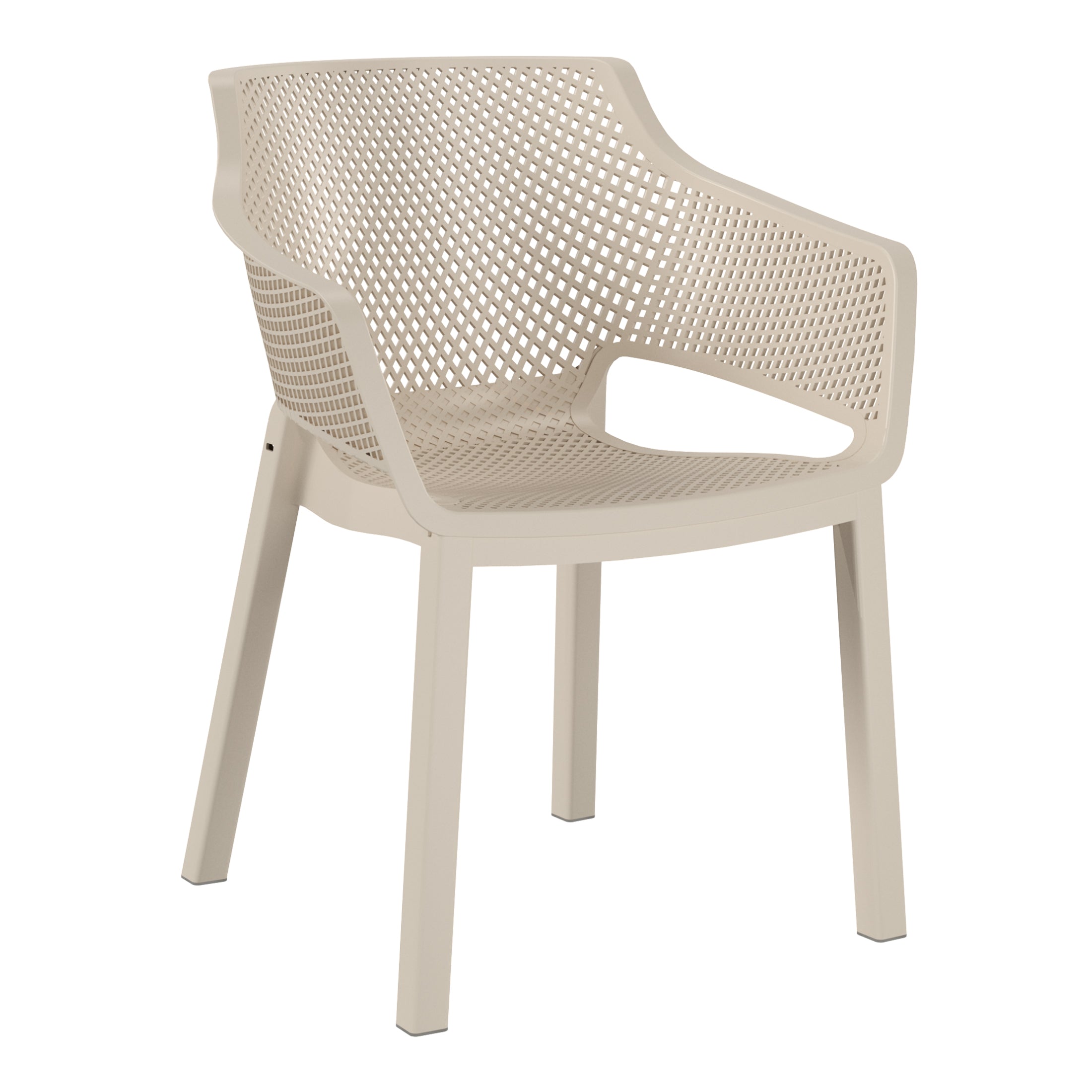 Playa Outdoor Modern Stackable Plastic Resin Patio Dining Armchair (Set of 4)