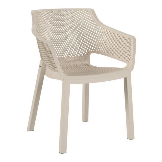 Playa Outdoor Modern Stackable Plastic Resin Patio Dining Armchair (Set of 4)