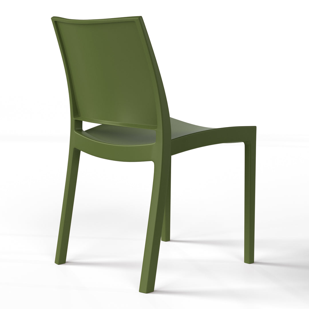 Playa Modern Polypropylene Stackable Plastic Patio Dining Chair (Set of 2)