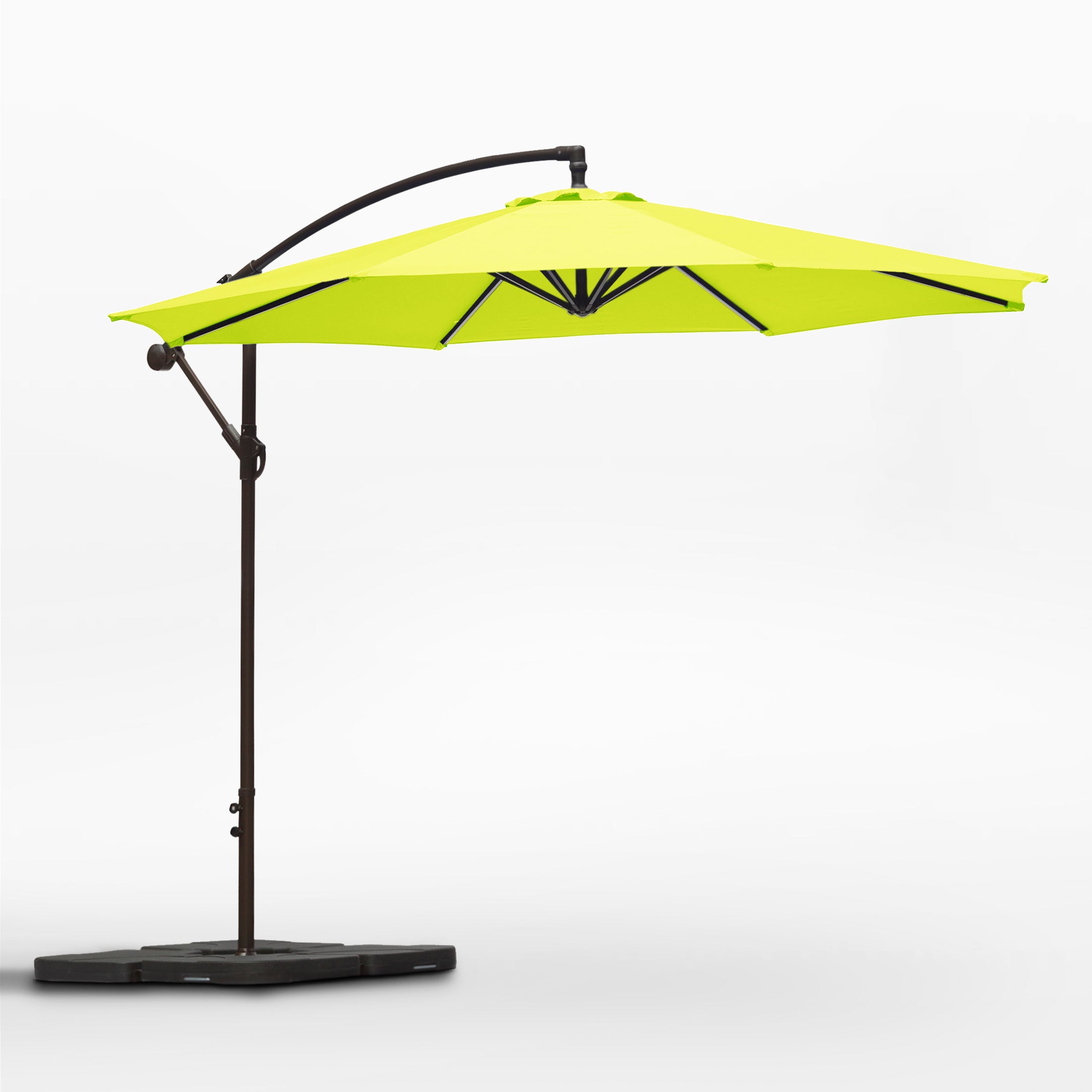 Julia 10 ft. Outdoor / Patio Cantilever Hanging Umbrella with weight base kit