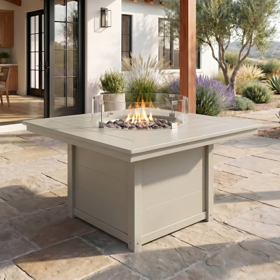Helios 42" Modern Outdoor Patio Propane Square Fire Pit Table
