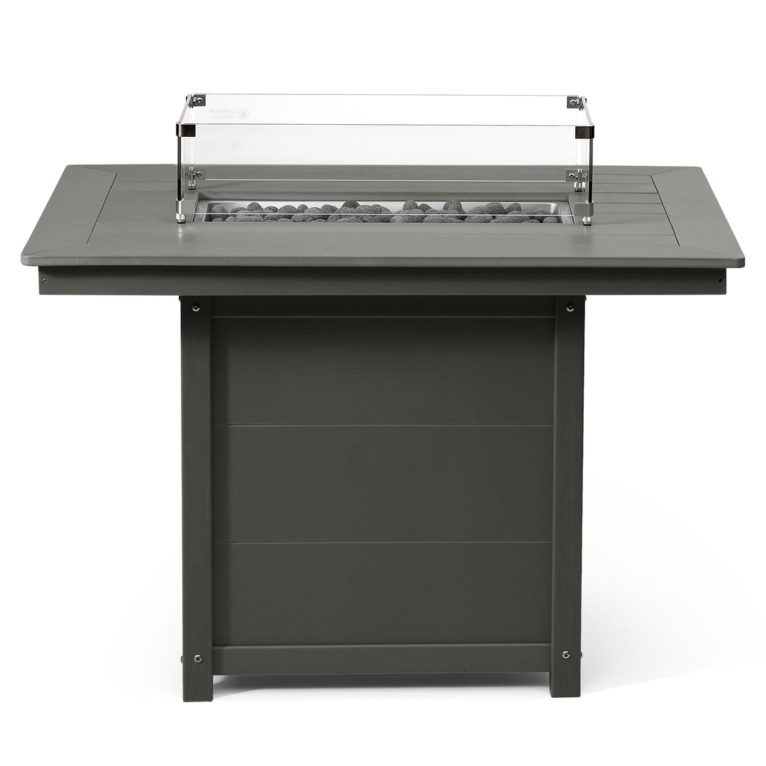 Helios 46" Modern Outdoor Patio Gas Propane Rectangular Fire Pit Table
