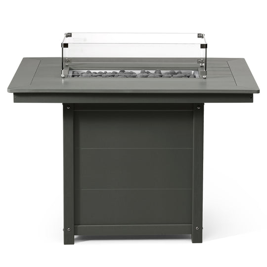 Helios 46" Modern Outdoor Patio Gas Propane Rectangular Fire Pit Table
