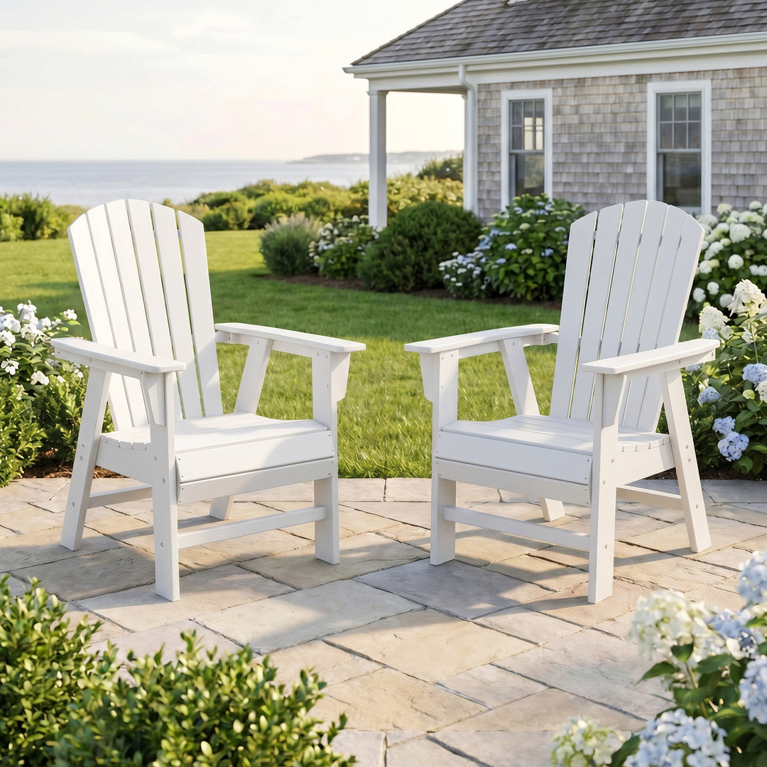Dylan Outdoor Modern HDPE Adirondack Patio Dining Chairs (Set of 2)