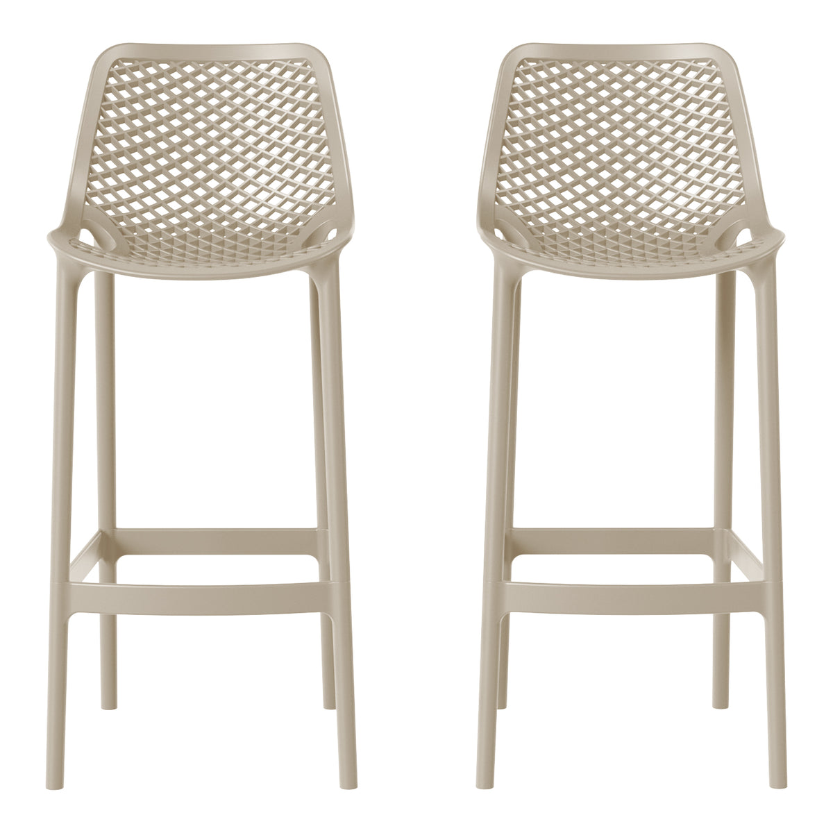 Playa 41.75" Outdoor Modern Polypropylene Plastic Patio Bar Height Stools (Set of 2)