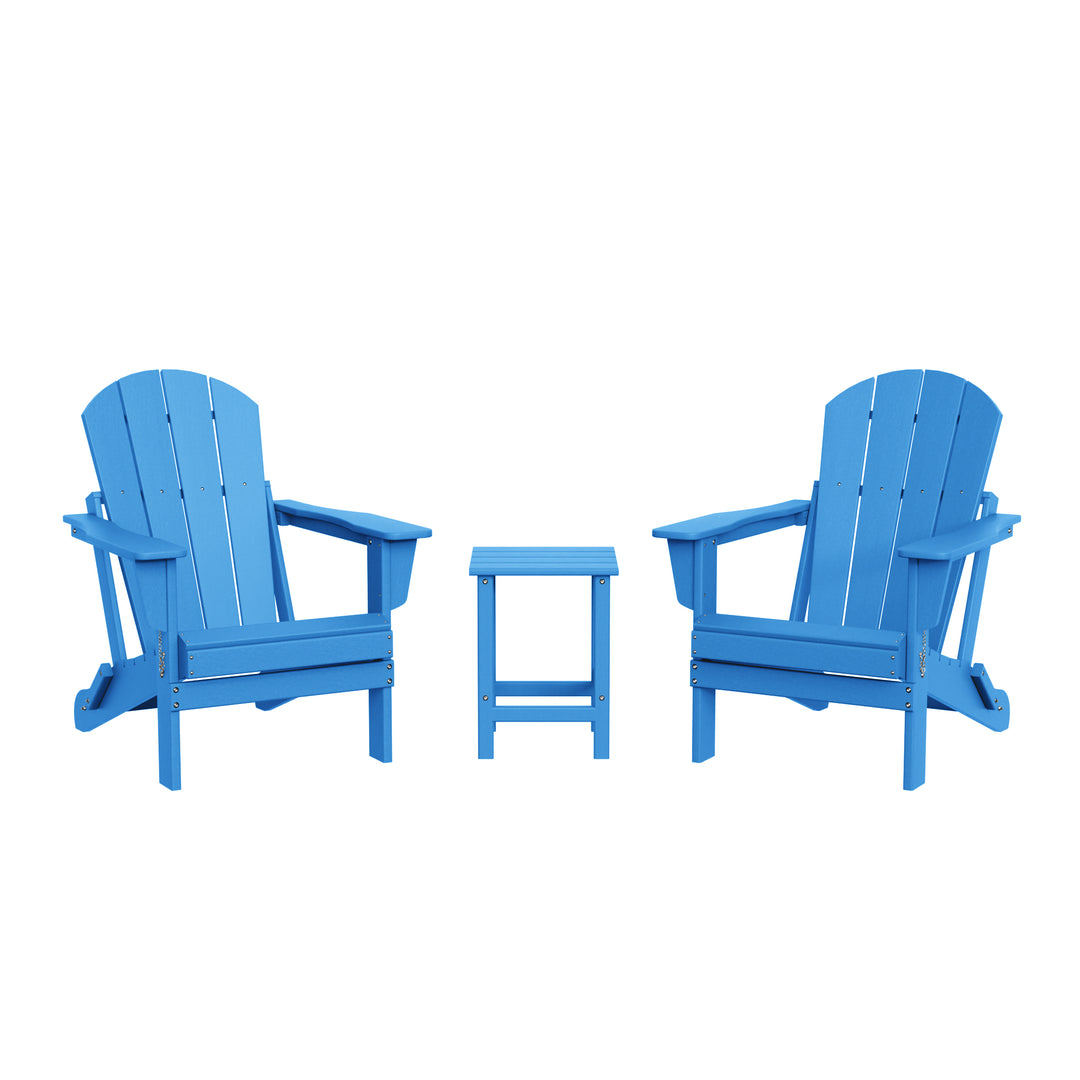 Malibu 3-Piece set Outdoor / Patio Poly Adirondack chair set with a side table ( 2 seater )