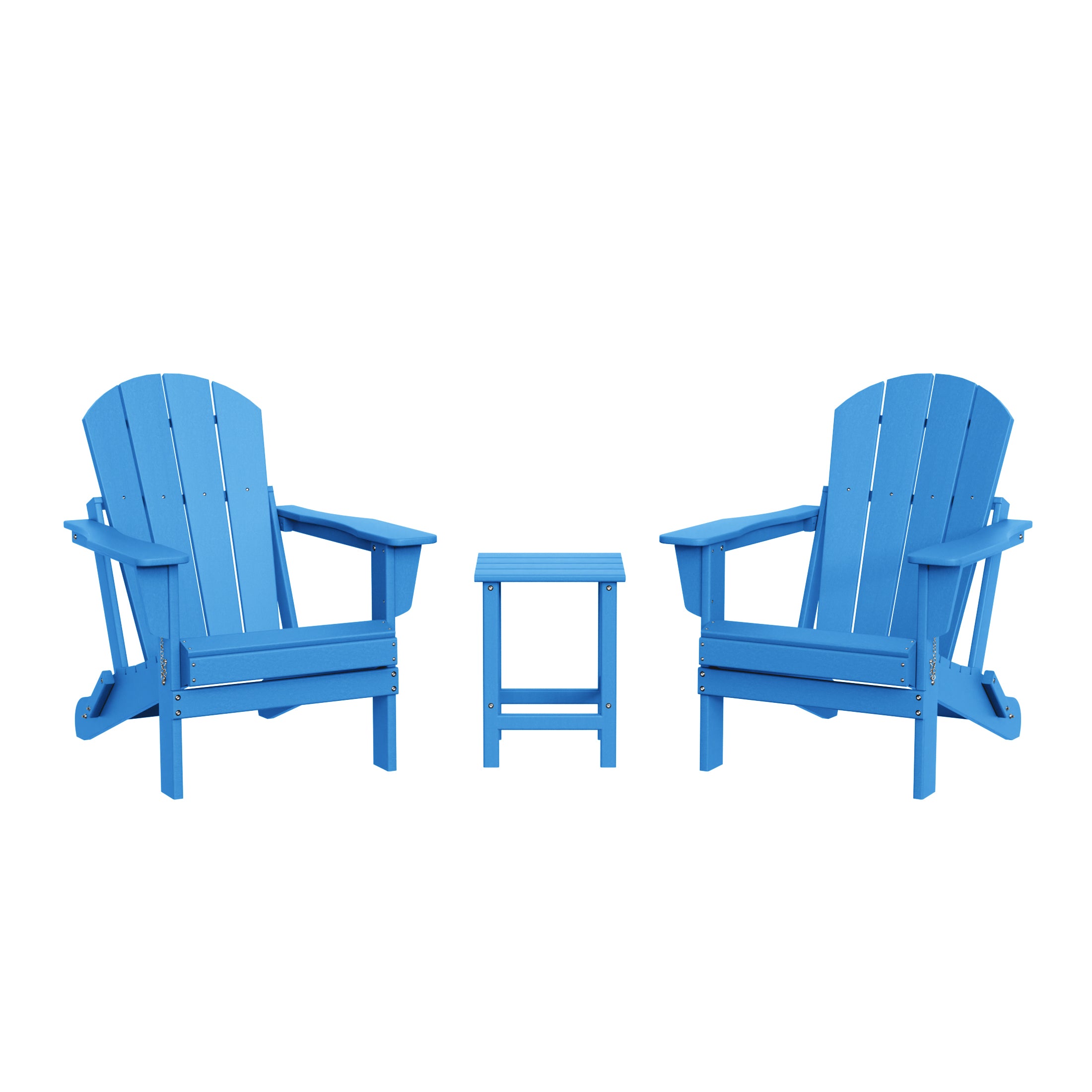 Malibu 3-Piece set Outdoor / Patio Poly Adirondack chair set with a side table ( 2 seater )