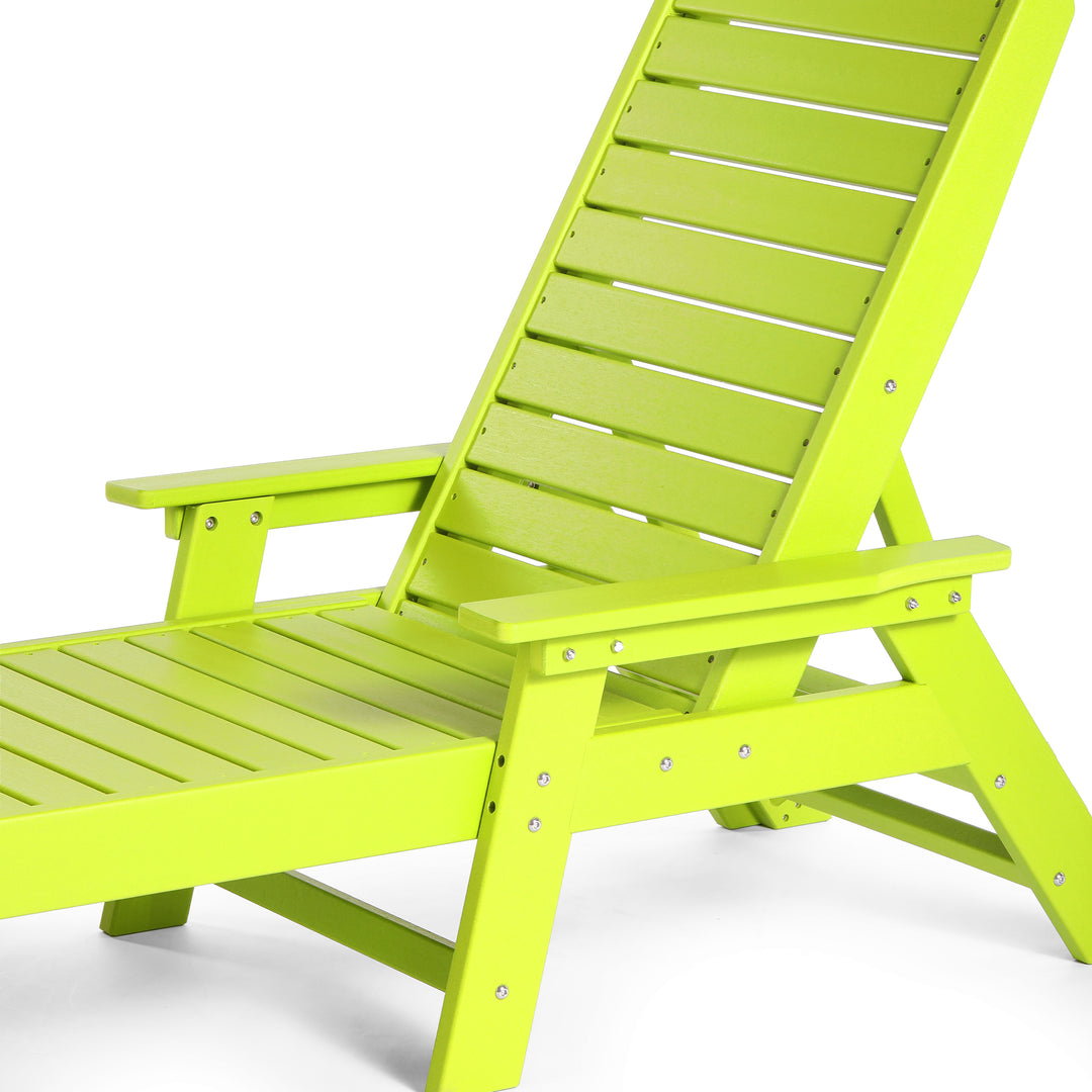 Malibu Poly Reclining Chaise Lounge Set With Table