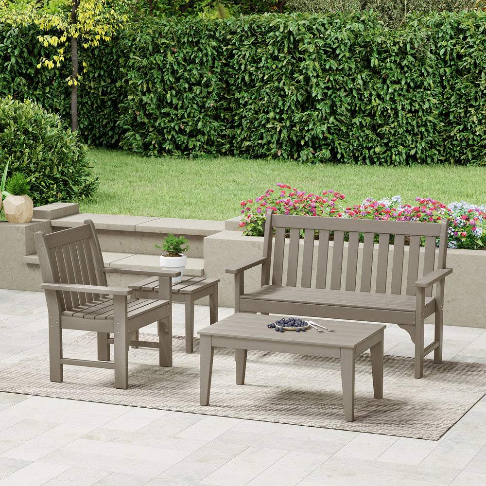 Malibu 4-Piece HDPE Outdoor Patio Furniture Couch Set