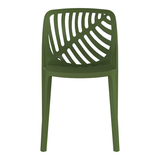Playa Outdoor Modern Stackable Polypropylene Plastic Patio Bistro Dining Side Chairs (Set of 2)