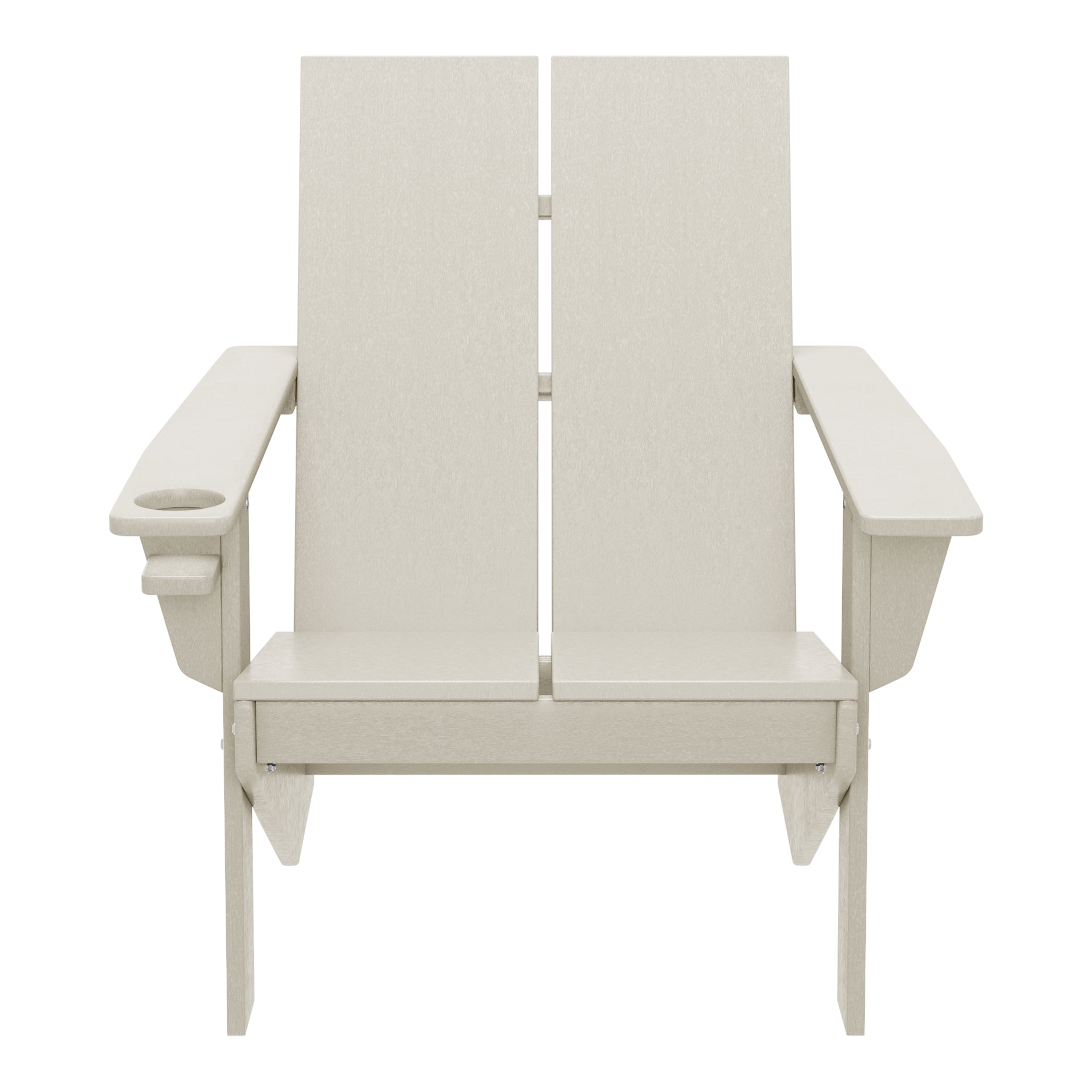 Riviera Outdoor HDPE Modern Adirondack Chair with Cup Holder (Set of 2)
