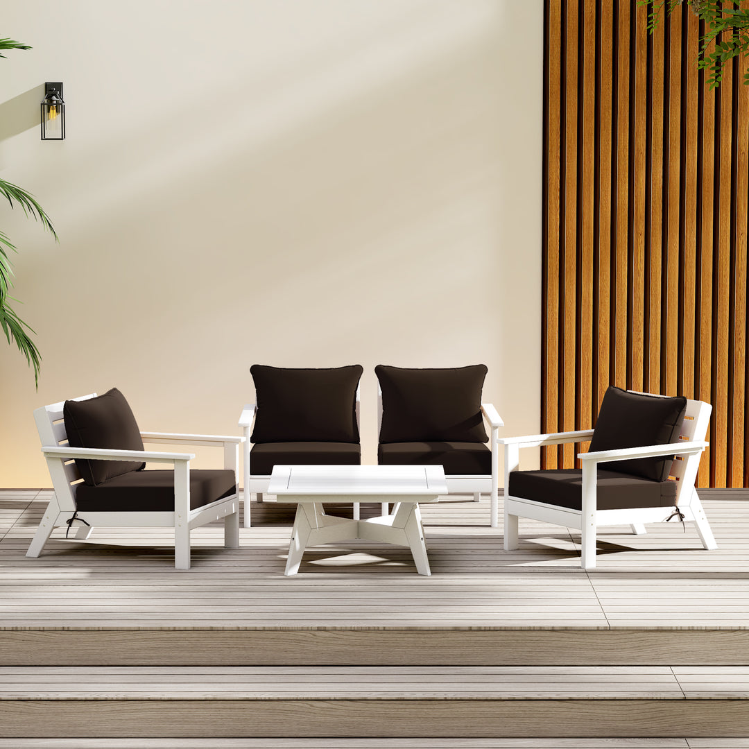Avalon Outdoor 5-Piece Modular Sectional Patio Furniture Sofa Set