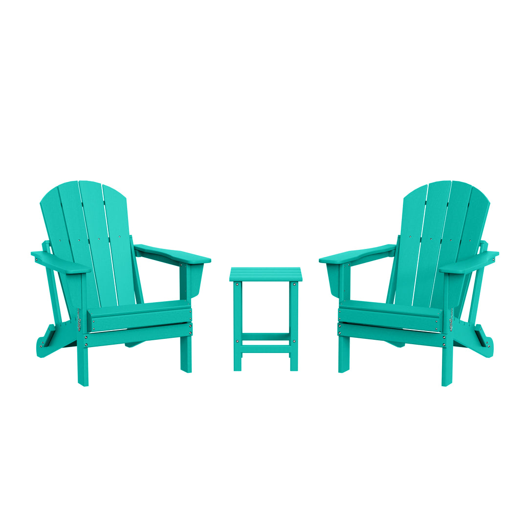 Malibu 3-Piece set Outdoor / Patio Poly Adirondack chair set with a side table ( 2 seater )