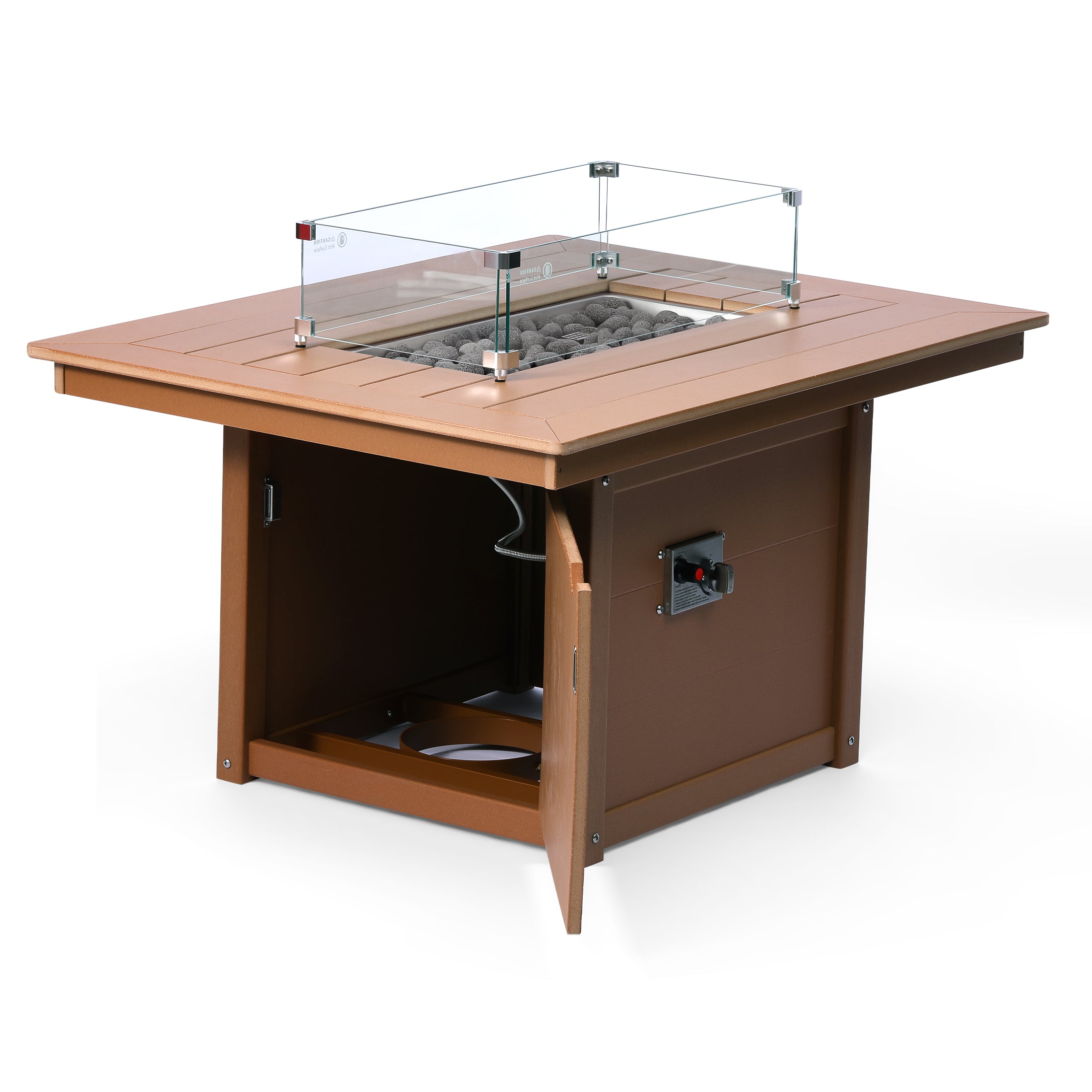 Helios 46" Modern Outdoor 55,000 BTU Patio Gas Propane Rectangle Deck Fire Pit Table