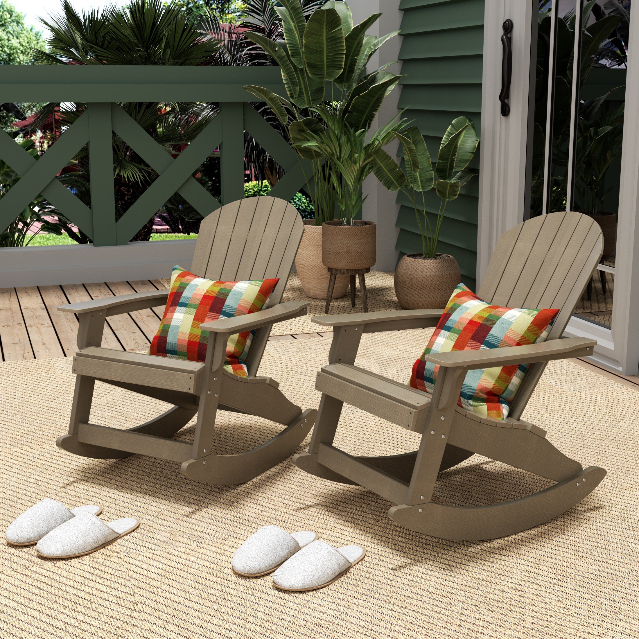 Tuscany HIPS Outdoor Rocking Adirondack Chair (Set of 2)