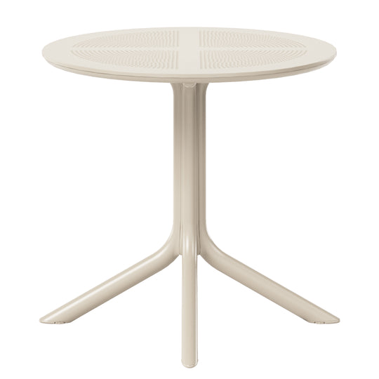 Playa 31.5" Round Plastic Outdoor Patio Dining Table for 4