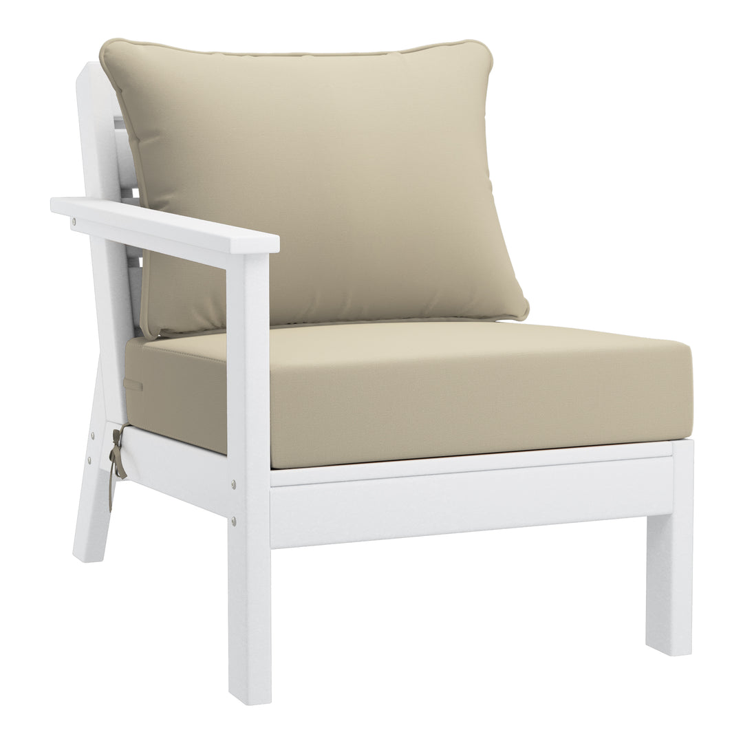 Avalon Outdoor Patio HDPE Sectional Sofa with Patio Cushions