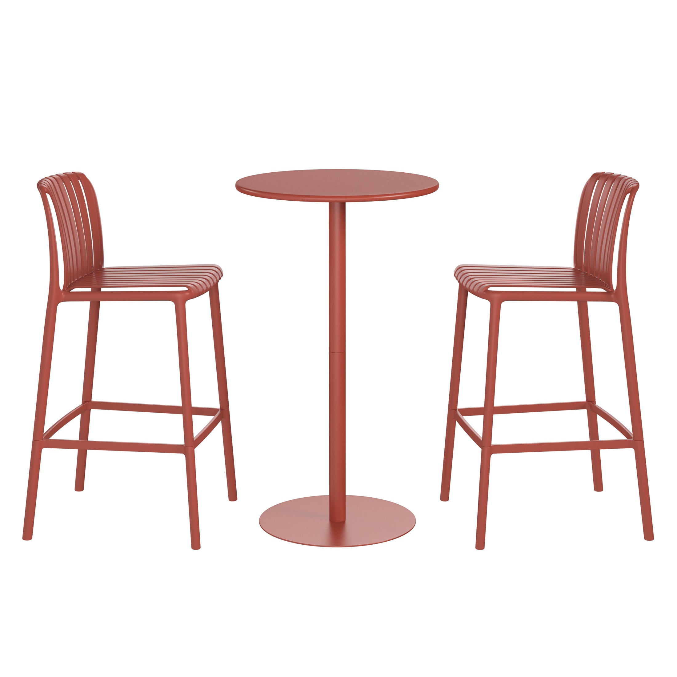 Playa 3-Piece Patio Adjustable Bar Table with Stackable Patio Bar Stools