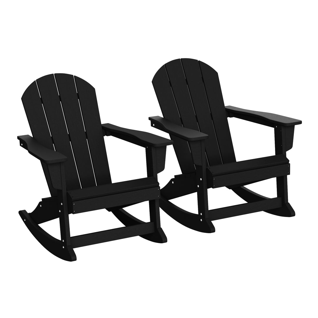 Malibu 2 piece set Outdoor / Patio Poly Adirondack rocking chairs ( 2 seater )