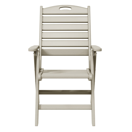 Azura HDPE Adjustable Highback Folding Outdoor Patio Dining Chairs Set of 2