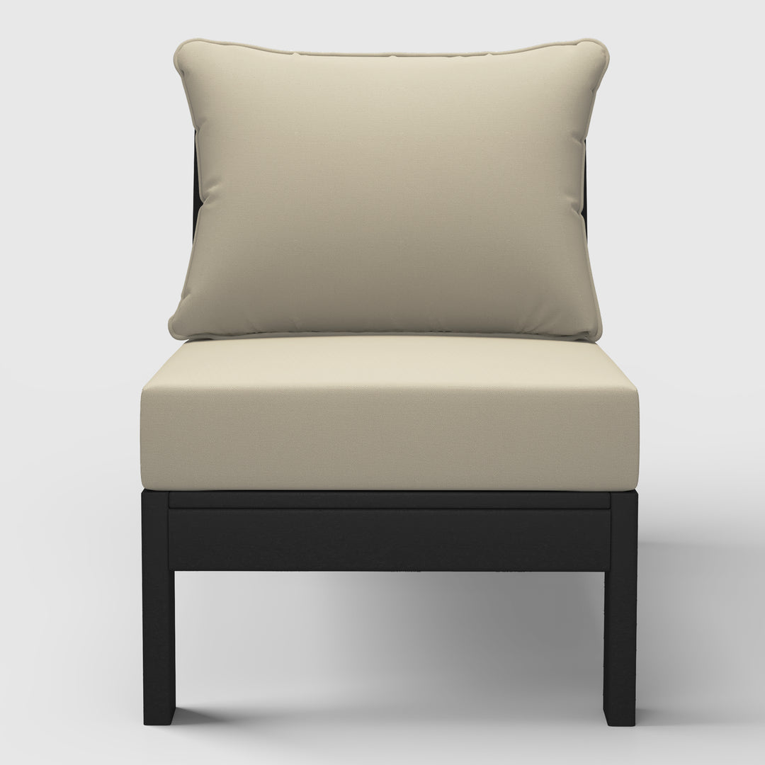 Avalon Outdoor HDPE Deep Seating Modular Armless Patio Chair with Patio Cushions