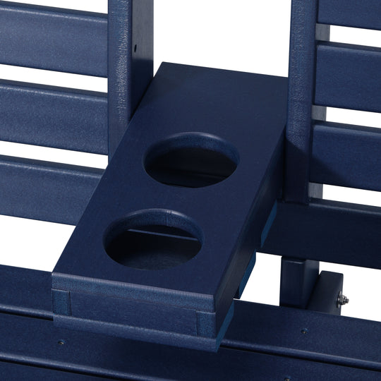 St Charles Outdoor HDPE 54" Front Hanging Porch Swing Bench With Cupholders