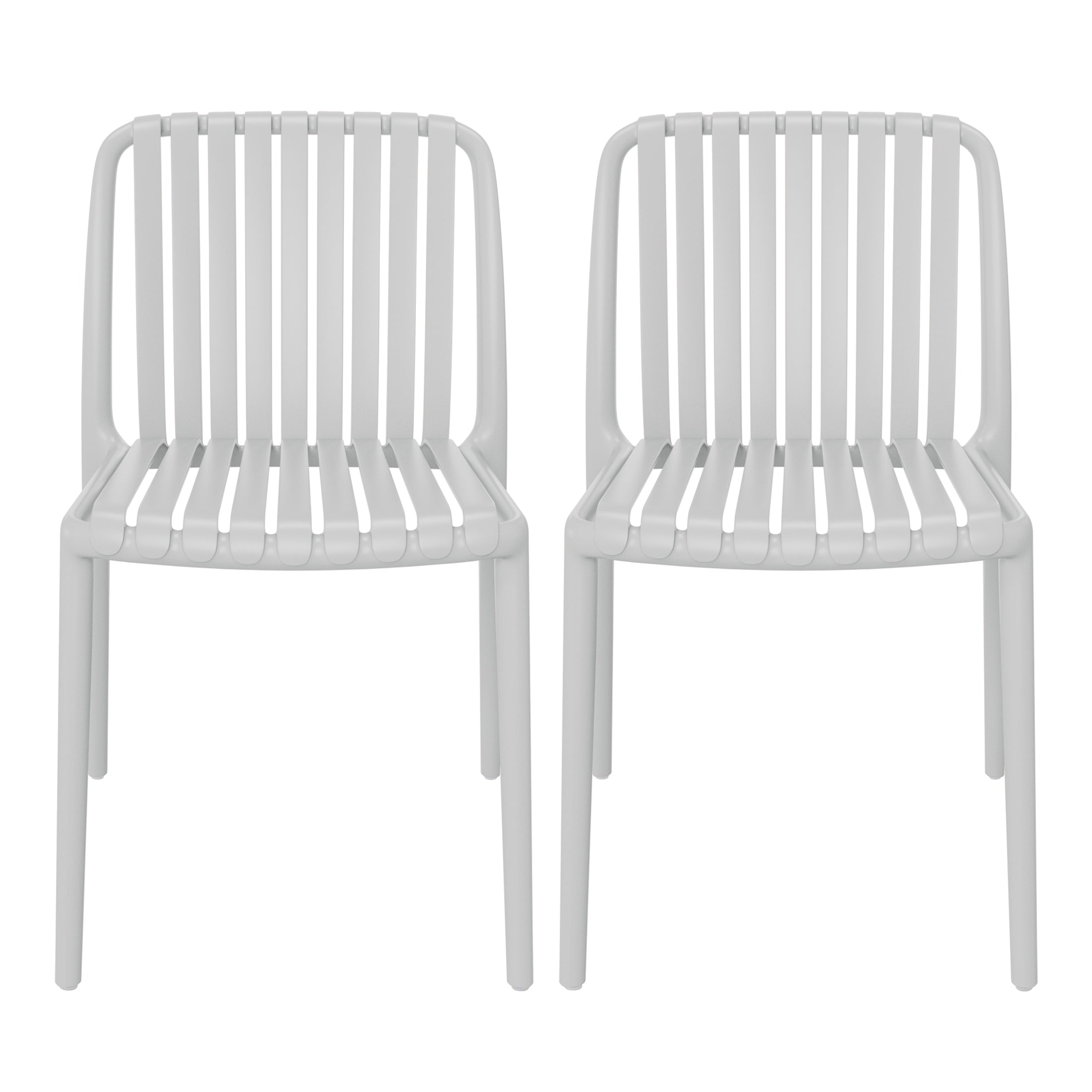 Playa Outdoor Stackable Polypropylene Plastic Dining Side Chairs (Set of 2)