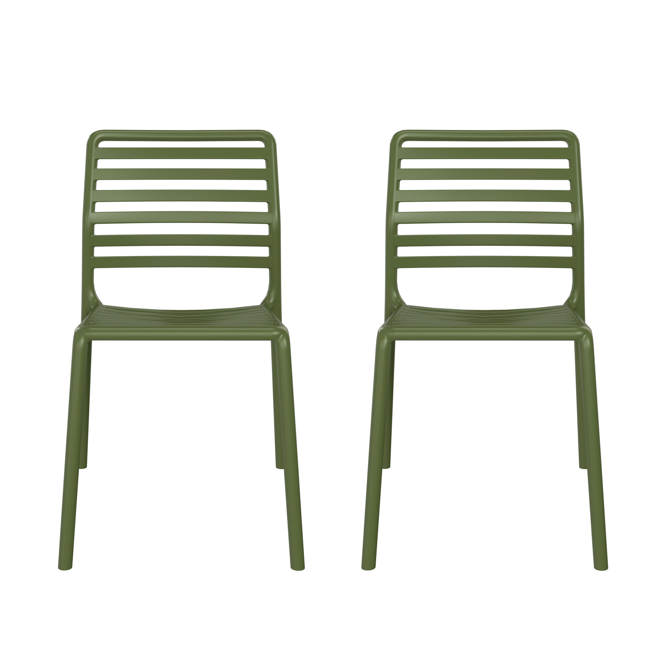 Playa Outdoor Stackable Polypropylene Plastic Resin Dining Side Chairs (Set of 2)