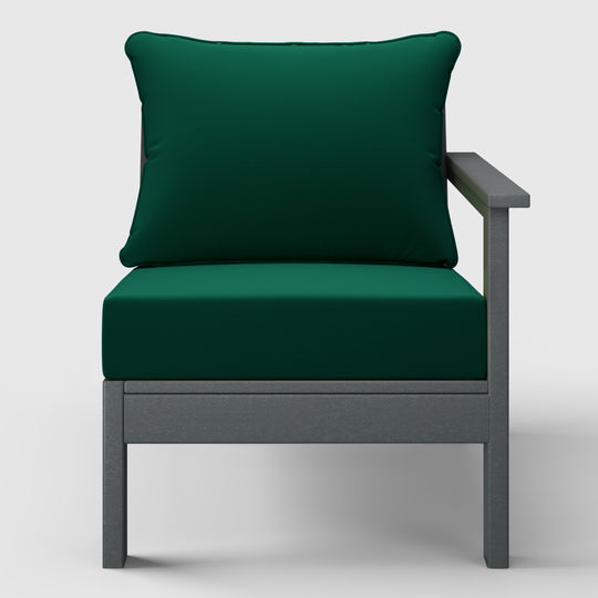 Avalon Outdoor Patio HDPE Right Arm Sectional Corner Club Chair with Patio Cushions