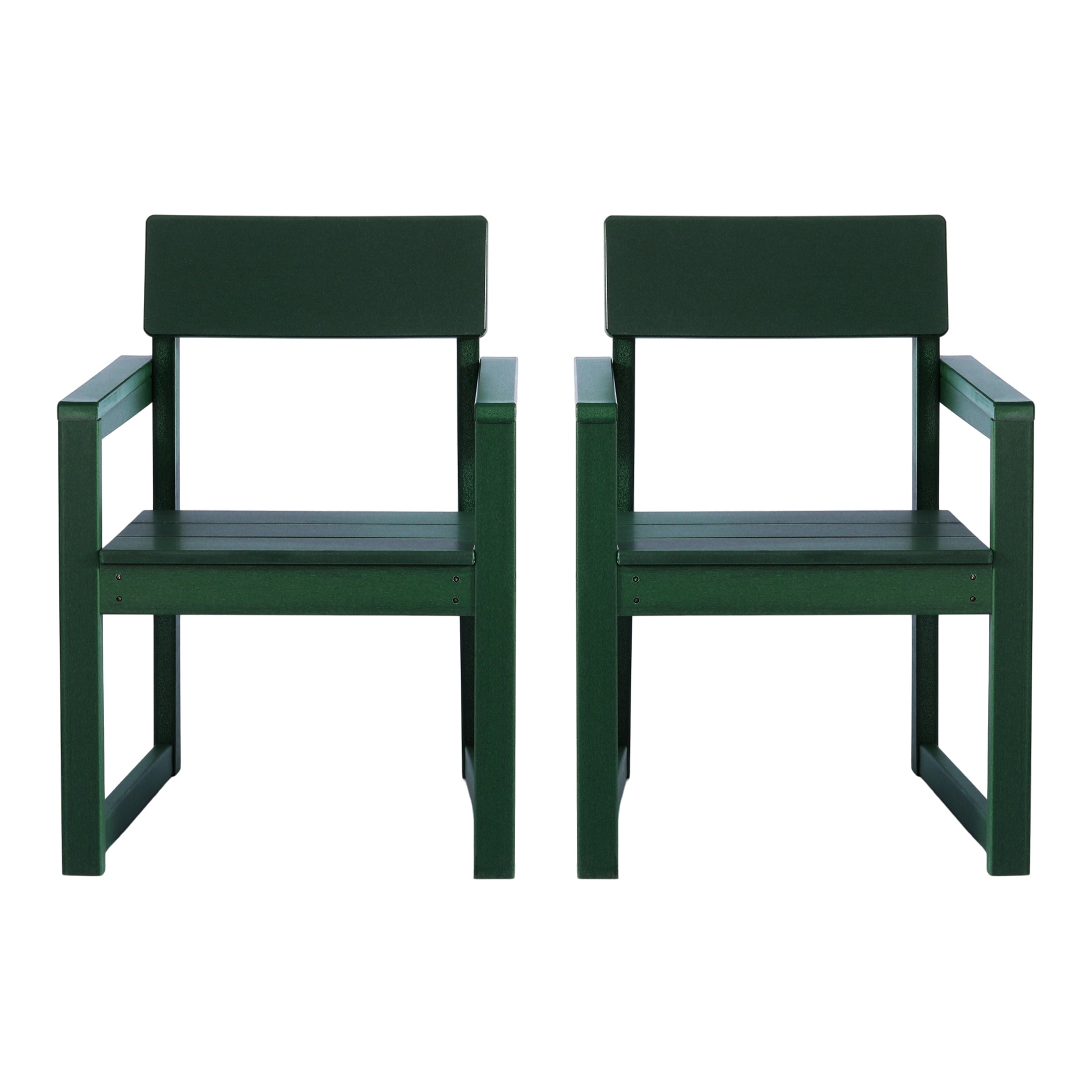 Paloma Modern HDPE Outdoor Patio Dining Arm Chairs (Set of 2)