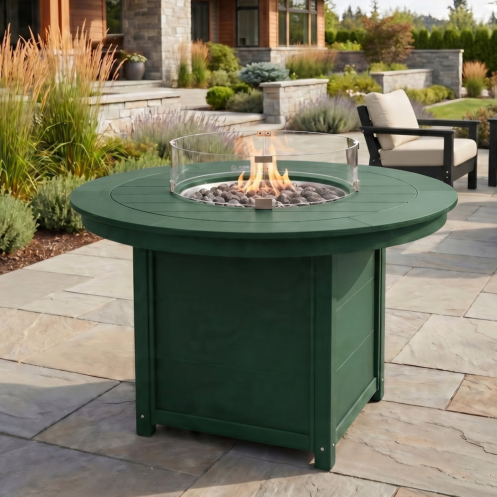 Helios 47" Modern Outdoor Patio Propane Gas Round Fire Pit Table
