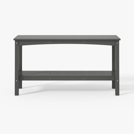 Malibu 55" Outdoor Patio HDPE Adirondack 2-Tier Shelf Console Table