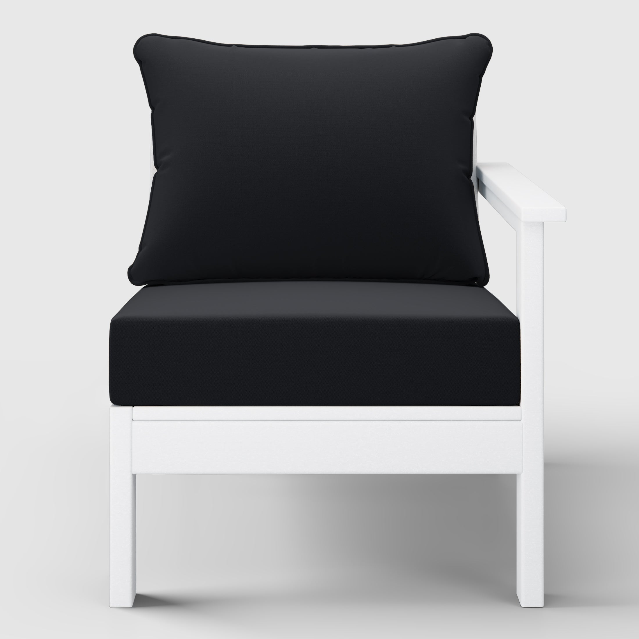 Avalon Outdoor Patio HDPE Right Arm Sectional Corner Club Chair with Patio Cushions