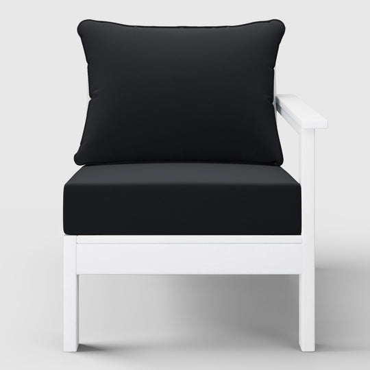 Avalon Outdoor Patio HDPE Right Arm Sectional Corner Club Chair with Patio Cushions