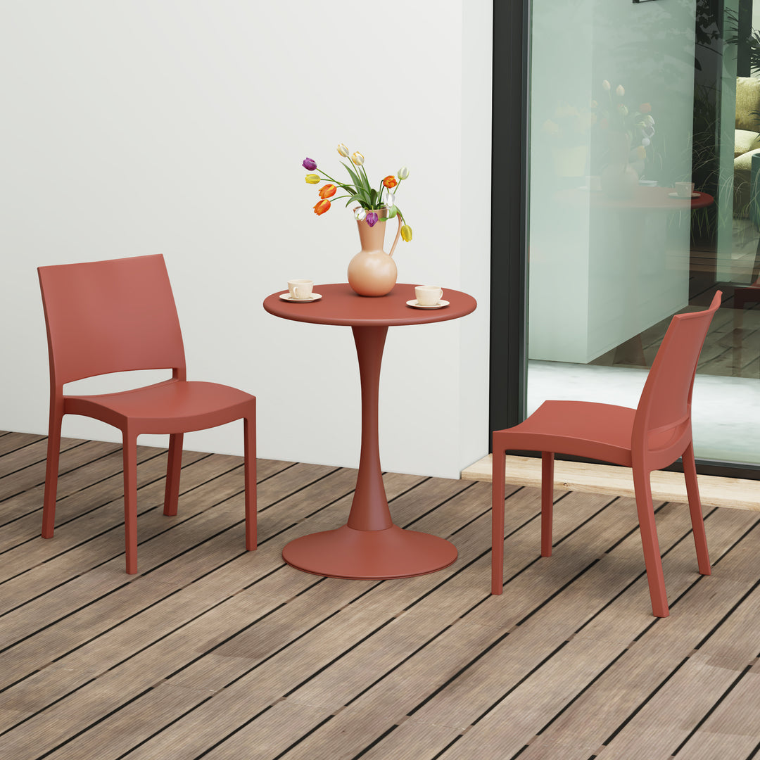 Playa Modern Polypropylene Stackable Plastic Patio Dining Chair (Set of 2)