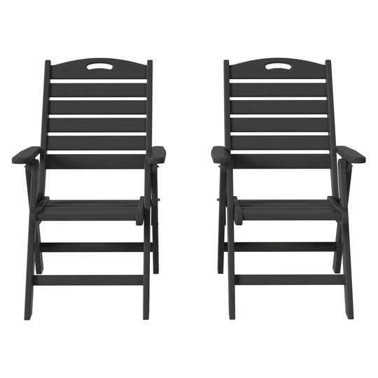Azura HDPE Adjustable Highback Folding Outdoor Patio Dining Chairs Set of 2