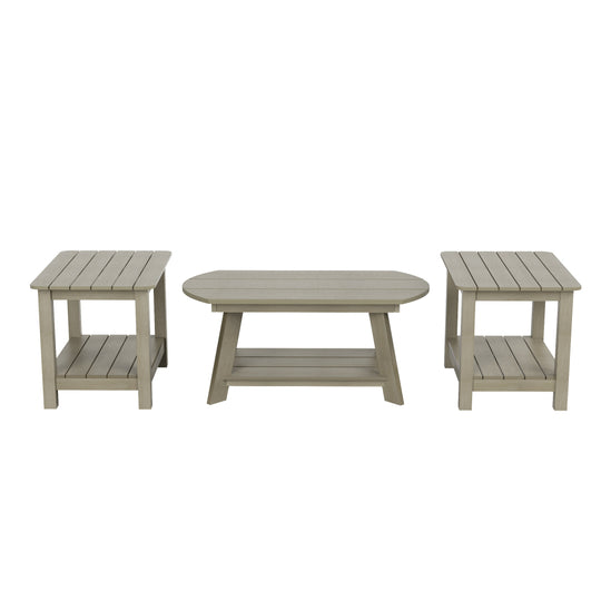 Tuscany HIPS 3-Piece Outdoor Adirondack Coffee Table and Side Table Set