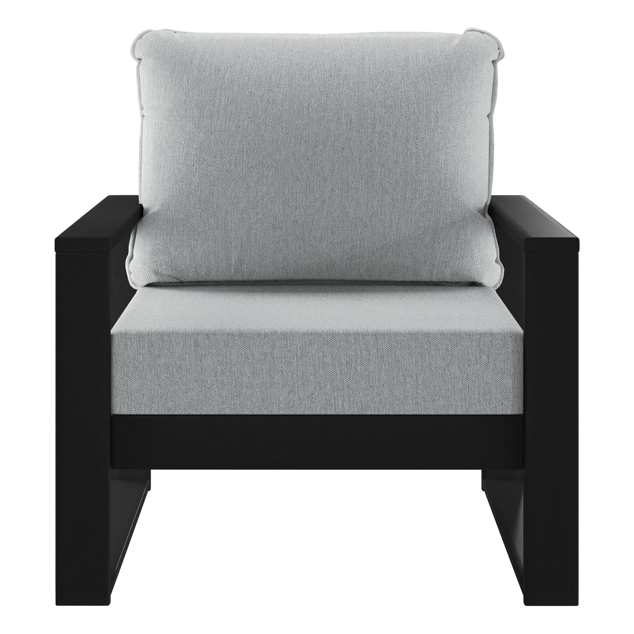 Montara Outdoor Modern HDPE Patio Club Chair with Waterproof Deep Seat Cushions