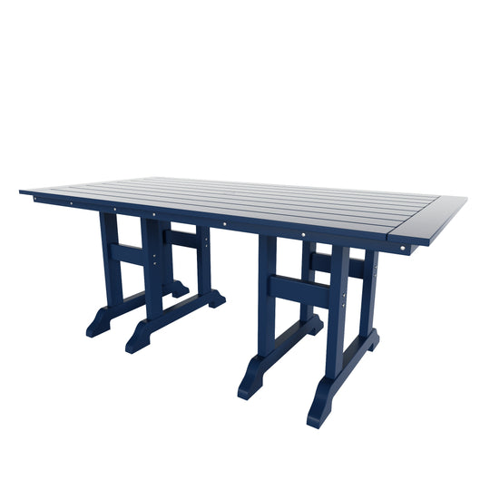 Malibu 7-Piece HDPE Rectangular Patio Dining Table Set with Foldable Chairs