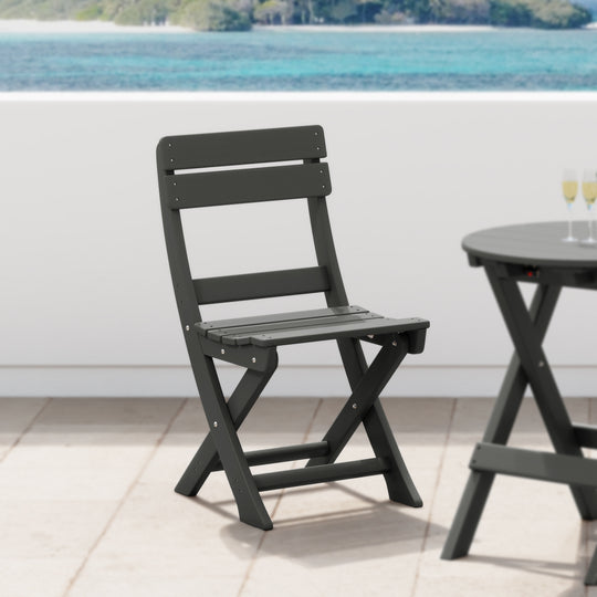 Malibu HDPE Outdoor Patio Modern Folding Dining Chair