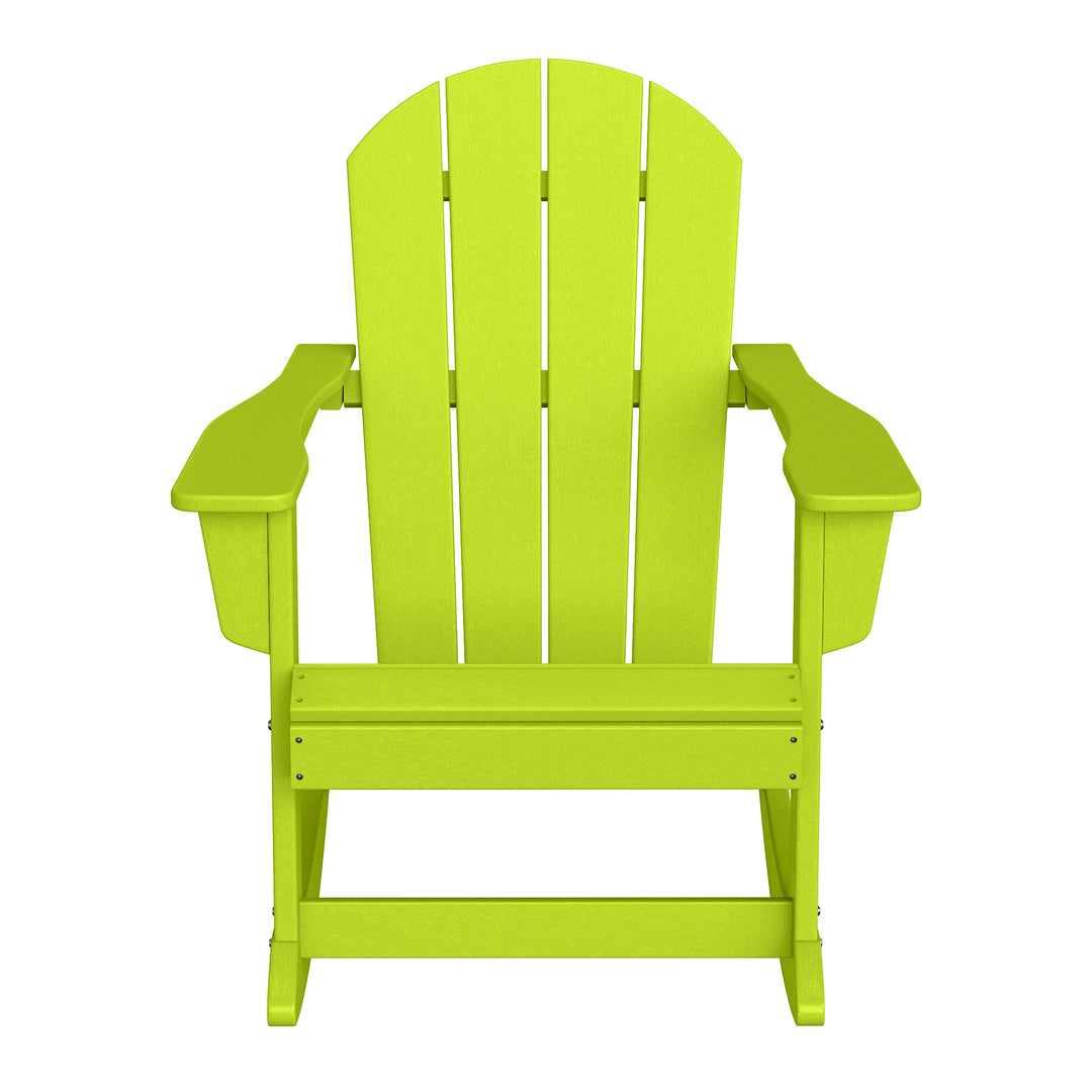 Malibu 3-Piece set Outdoor / Patio Poly Adirondack rocking chairs with a side table ( 2 seater )