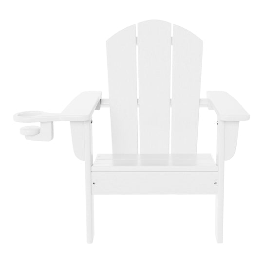 Malibu Kids Outdoor HDPE Plastic Adirondack Patio Chairs with Cup Holders (Set of 2)
