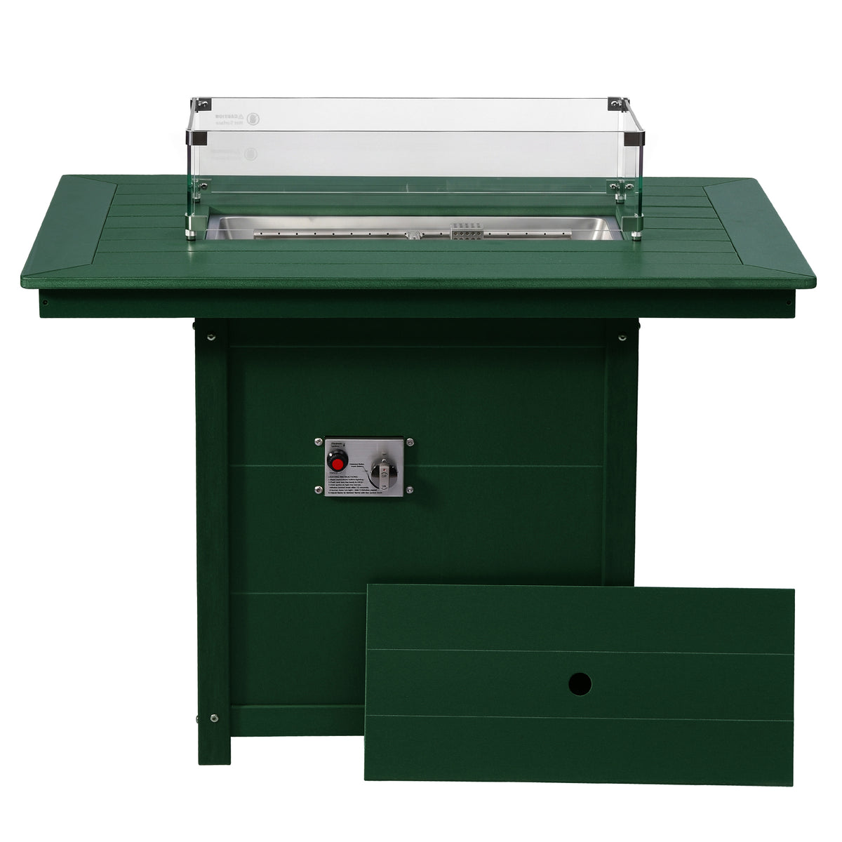 Helios 46" Modern Outdoor Patio Gas Propane Rectangular Fire Pit Table