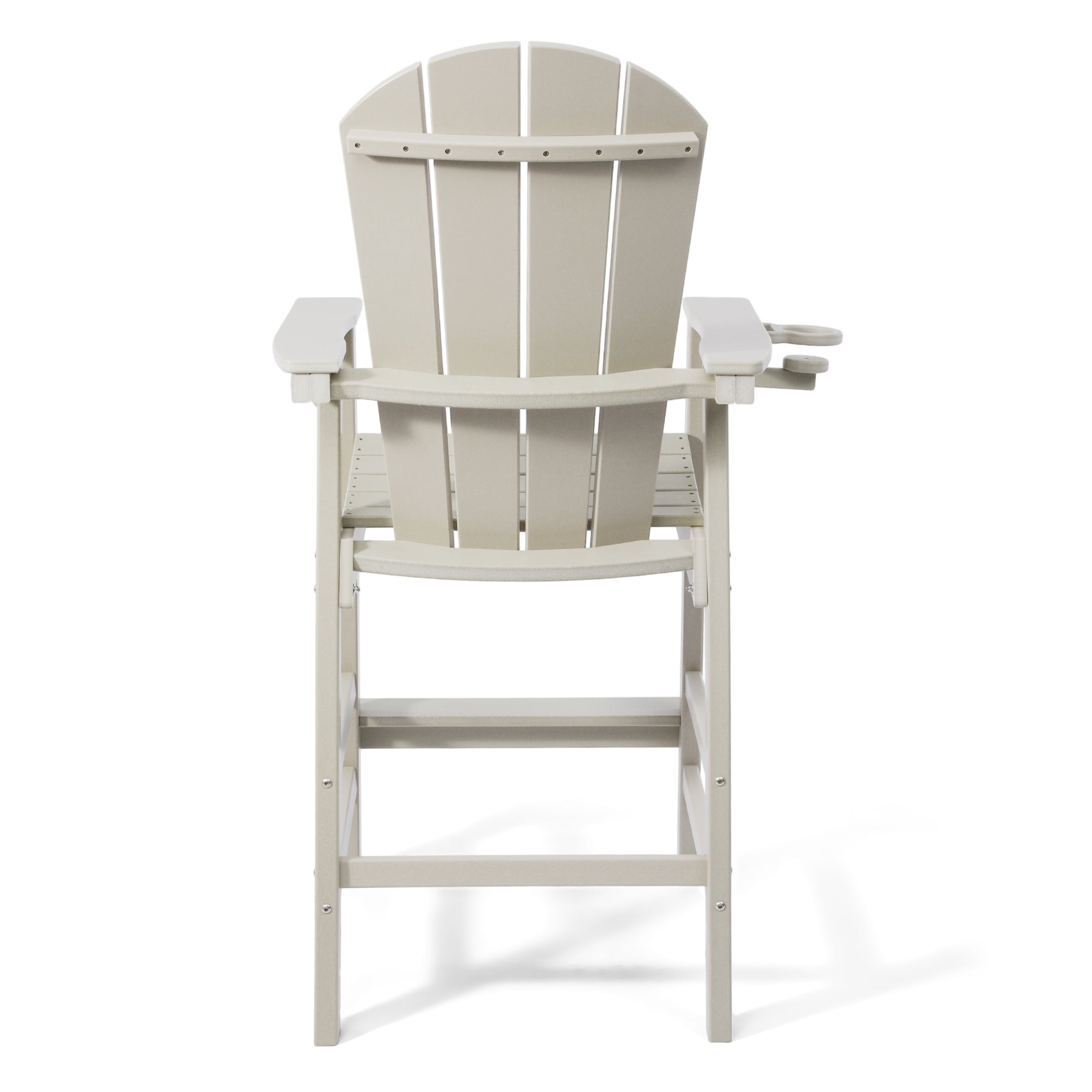 Malibu Outdoor HDPE Tall Adirondack Bar Height Chair With Cup Holder