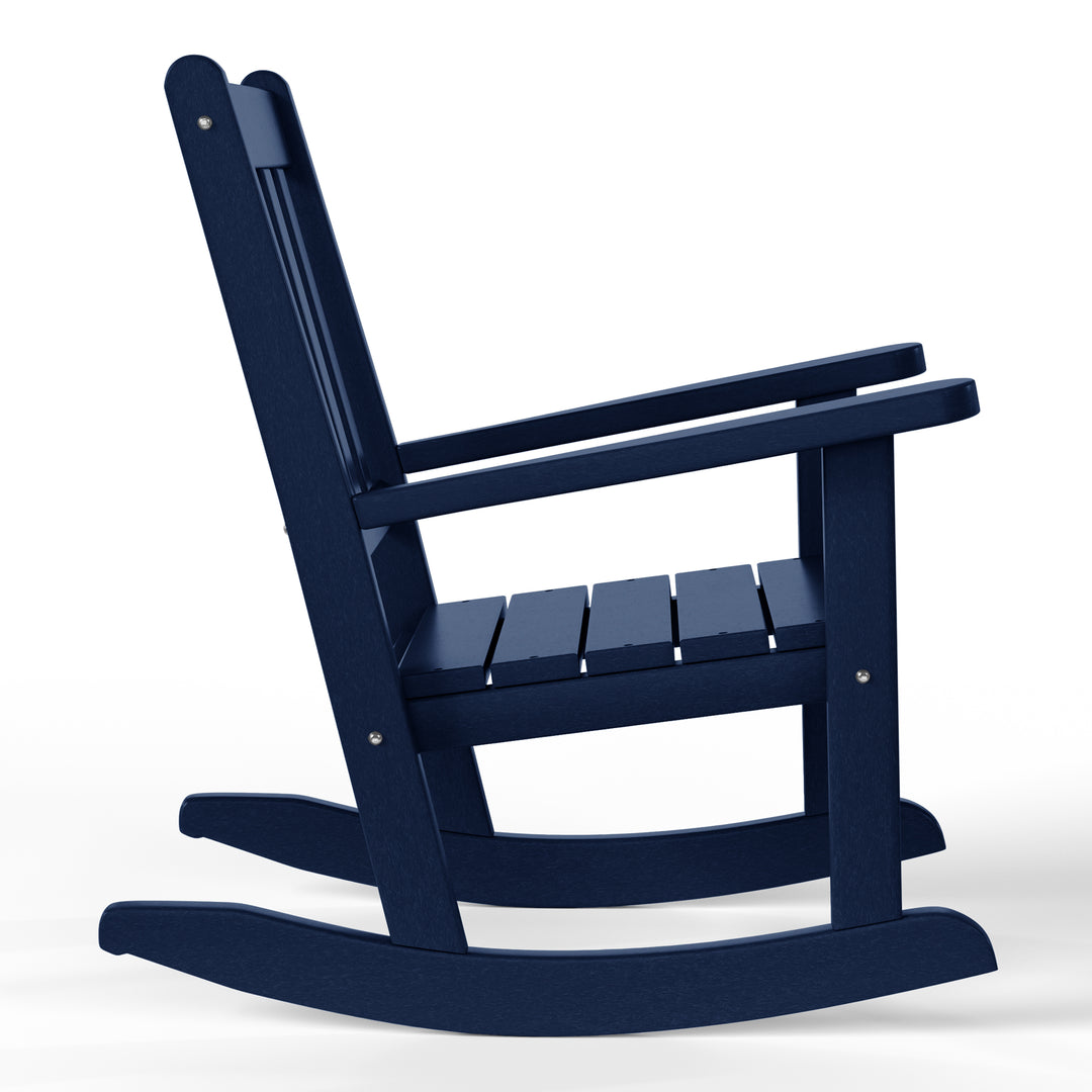 Malibu Outdoor HDPE Plastic Preschool Toddler Rocking Chairs (Set of 2)