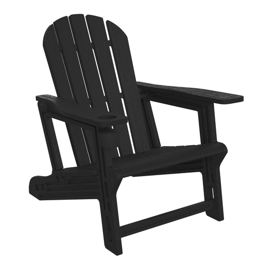 Azura 3-Piece HDPE Plastic Adirondack Patio Chairs With 18" Square Side Table Set