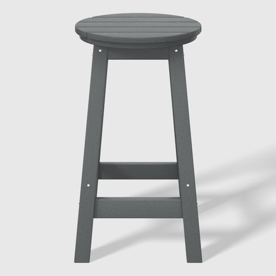 Malibu 24" HDPE Outdoor Patio Round Counter Height Bar Stool Set of 2